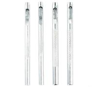 4 Pcs Leather Round Hole Punch Set, Steel Belt and Watch Band Punching Tool Kit with 2.5mm, 3mm, 3.5mm, 4mm Sizes for DIY Leathercraft, Straps and Craft Projects, Galvanized Silver