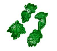 4 Pcs Leaves Shape Cookie Cutters Plungers Cake Moulds 3D Cookie Spring Molds for Cutting Dough Bread Fruit Pudding