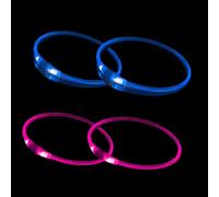 4 PCS LED Dog Collar, USB Rechargeable Flashing Dog Collar for Night Safety, Adjustable, Waterproof, Bright Illuminated Collar for Dogs, One Size Fits All, Blue + Pink