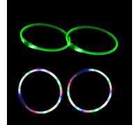 4 PCS LED Dog Collar, USB Rechargeable Flashing Dog Collar for Night Safety, Adjustable, Waterproof, Bright Illuminated Collar for Dogs, One Size Fits All, Colorful+Green