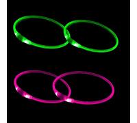4 PCS LED Dog Collar, USB Rechargeable Flashing Dog Collar for Night Safety, Adjustable, Waterproof, Bright Illuminated Collar for Dogs, One Size Fits All, Green + Pink