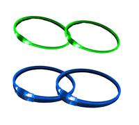 4 PCS LED Dog Collar, USB Rechargeable Flashing Dog Collar for Night Safety, Adjustable, Waterproof, Bright Illuminated Collar for Dogs, One Size Fits All, Green + Blue