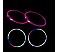 4 PCS LED Dog Collar, USB Rechargeable Flashing Dog Collar for Night Safety, Adjustable, Waterproof, Bright Illuminated Collar for Dogs, One Size Fits All, Colorful+Pink