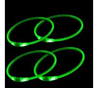 4 PCS LED Dog Collar, USB Rechargeable Flashing Dog Collar for Night Safety, Adjustable, Waterproof, Bright Illuminated Collar for Dogs, One Size Fits All, Green