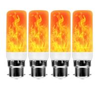 4 Pcs LED Flame Light Bulb, 5w B22 Flickering Light Bulb, Artificial Fire Flame Lights 4 Lighting Modes, Personalized Flames Decorations Suitable for Bedrooms, Living Rooms, Gardens, Parties, Reunion