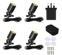 4 pcs LED Mini Spot Lights 360° Rotate Mini Spotlight for Display 5V 1W Small LED Spot Lights Indoor Aluminum USB Showcase Lights Decorative Lights with Dimmer for display case showcase and cabinet