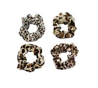 4 PCS Leopard Print Scrunchies, Hair Band Hair Tie, Women Accessories, Velvet Elastic Hairband Ponytail Holder, Leopard Hair Scrunchies, Girls Hair Accessories Gift Set