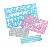 4 Pcs Letter Number Stencils, Plastic Alphabet Lettering Stencils, Number Stencil Templates Craft Guide, Assorted Sizes for Kids' Drawing Painting Learning DIY(Random Color)