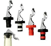 4 PCS Lever-Arm Wine Bottle Stoppers, Bottle Stoppers for Wine Bottles, Reusable Bottle Saver Sealer Wine Stoppers for Corks Beer Spirits Champagne Stopper Vacuum Stoppers for Wine