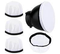 4 Pcs Light Diffuser Sock, 7"/18cm Diffuser Lamp Cover White Soft Lampshade Reflector Lamp Sock for Studio Strobe Reflectors Ring Light Flash Lights Standard Reflector