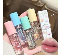 4 Pcs Lip Gloss Oil Set, Cute Fruit Flavored Lip Gloss, Transparent Plumping Lip Oil, Jelly Hydrating Lip Make-Up for Kids and Teens