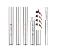 4 Pcs Lip Liner Stain with Silicone Brush,Lip Stain Peel Off Matte Long Lasting Waterproof Transferproof Precise Application Easy to Peel