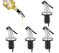 4 Pcs Liquor Pourer, Bottle Pourers for Spirits, Oil Pourer Bottle Speed Pourers, Oil Vinegar Bottle Stopper Spout Leakproof Nozzle Dispenser Wine Pourer