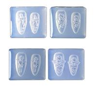 4 Pcs Little Angel Nail Art Decorations Epoxy Resin Mold Nail Ornaments Silicone Jewelry Casting Tools Resin Molds Silicone Large for Flowers