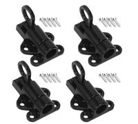 4 PCS Loft Hatch Catch Automatic Spring Latch Lock Window Latch Loft Latch Pull Ring Bolt Door Spring Bolt Closing Gate Latches for Shed Doors Gates and Outhouse Window (Black)