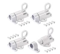 4 PCS Loft Hatch Catch Automatic Spring Latch Lock Window Latch Loft Latch Pull Ring Bolt Door Spring Bolt Closing Gate Latches for Shed Doors Gates and Outhouse Window (White)