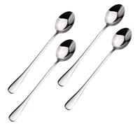 4 Pcs Long Handle Ice Cream Spoons Latte Spoons Stainless Steel for Sundae Dessert Hot Chocolate Jam Teaspoons Set for Home Party,Latte Spoons,Hot Chocolate Spoons,Long Teaspoons,Soup Spoon,Tea Spoons