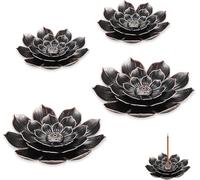 4 PCS Lotus Incense Holder Cone Incense Burner Incense Ash Catcher Holder Lotus Incense Stick Holders with Detachable Lotus Sticks Incense Burner for Incense Home Bedroom Yoga Room Tea House