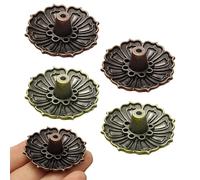 4 Pcs Lotus Incense Holder Set with 6 Holes, Metal Incense Stick & Cone Holder for Home Decor, Meditation, Yoga, Aromatherapy, Spiritual Relaxation and Calm Ambience Gift