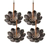 4 Pcs Lotus Incense Holder with 6 Holes, Mini Lotus Incense Stick Holders, Incenses Burner Holders, Joss Stickholder, Alloy Material, for Office, Home, SPA, Yoga, Tea House