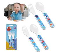 4 Pcs Love Pirates Toddler Utensils, Kids Spoons and Forks Self-Feeding, Dishwasher Safe Child Flatware Sets, Travel Cutlery Set, Travel Kid Cutlery Set, Size 13cm