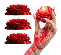 4 Pcs Low Temperature Candles Red Rose Flower Shaped Scented Candles Low Heat Romantic Wax Play Candles for Lovers Couples Wedding