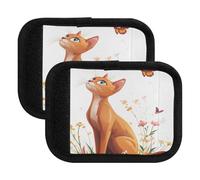 4 Pcs Luggage Handle Wraps Cartoon Cute Abyssinian Cats Anti-Slip Luggage Markers Tags Luggage Stickers for Travel Case