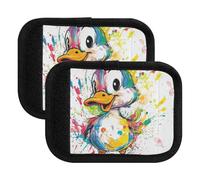 4 Pcs Luggage Handle Wraps Cute Pet Duck Doodle Art Cushion Luggage Markers Tags Handle Tags for Travel Bag Luggage Suitcase