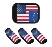 4 Pcs Luggage Handle Wraps Flag Of The United States Europe Soft Sturdy Travel Bag Identifier for Travel