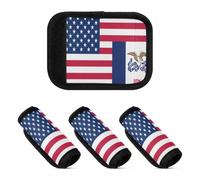 4 Pcs Luggage Handle Wraps Flag Of The United States Iowa Cushion Suitcase Handle Grip for Suitcase Travel Bag