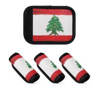 4 Pcs Luggage Handle Wraps Lebanon Flag The Lebanese Republic Protective Luggage Handle Tag for Airport Travel Bag