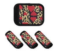 4 Pcs Luggage Handle Wraps Leopard Skin Print Texas Hold'em Polyester Luggage Markers Tags for Suitcase, leopard skin print Texas hold'em, 1 sizex4