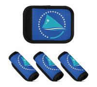 4 Pcs Luggage Handle Wraps National Flag Of The Federated States Of Micronesia Multi-purpose Luggage Tags for Suitcases