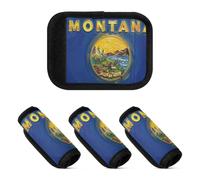 4 Pcs Luggage Handle Wraps Oil Painting Flag Montana Stretchy Suitcase Accessories for Travel
