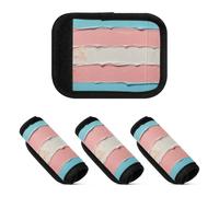4 Pcs Luggage Handle Wraps Transgender Flag Blush Blue Rainbow Lgbt Pride Month Parade Anti-Slip Luggage Handle ID wrap for Suitcase