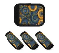 4 Pcs Luggage Handle Wraps Ukraine Sunflower Beauty Summer Flowers Multi-purpose Luggage Handle Pad for Luggage Suitcase Travel Bags, Ukraine Sunflower Beauty Summer Flowers, 1 sizex4