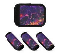 4 Pcs Luggage Handle Wraps Wolf Magic Fantasy Art Anti-Slip Travel Bag Identifier for Luggage