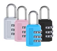 4 Pcs Luggage Locks Combination Padlocks Suitcase Locks Alloy Body Small Code Lock 3 Digit Security Padlock for Suitcases, Baggage, Backpacks, Briefcases, Small Locker Lock for Gym, School