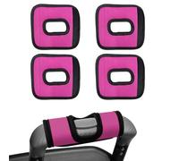 4 Pcs Luggage Push-Button Handle Wraps,Soft Grip Suitcase Handle Cover & Handbag Grip Protector,Hollow Design for Trolley,Handbag Grip Cover Protector Luggage Identifiers(Rose Red)