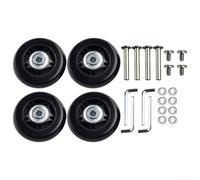 4 Pcs Luggage Replacement Wheels for Suitcase Repair | Rubber Silent Roller with 6mm Bearing | 40mm Diameter x 18mm Thick | Includes Tools and Screws(68x24mm)