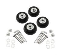 4 Pcs Luggage Replacement Wheels for Suitcase Repair | Rubber Silent Roller with 6mm Bearing | 40mm Diameter x 18mm Thick | Includes Tools and Screws(41x18mm)