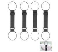 4 PCS Luggage Straps for Suitcases, Black Adjustable Fastening Belts, Secure Bag Attachment for Airport Travel, Organise Multiple Items on Trolleys, Durable Elastic Straps for Frequent Travellers