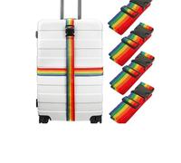 4 Pcs Luggage Straps, Rainbow Suitcase Straps, Heavy Duty Luggage Strap, Adjustable Accessory for Suitcases Travel Bag Closure