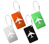 4 PCS Luggage Tags, Luggage Tags Labels for Suitcases UK with Name Id Card, Suitcase Tags Luggage Tag for Travel Bag, Checked Luggage, Suitcases, Backpacks