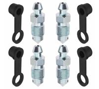 4 Pcs M10x1mm Bleed Screw Nipple Set for Disc Brake Caliper - Includes Dust Cap & Galvanized Metal Screws - Compatible with Motorcycle and Car Brake Pumps, M10 Bleed Nipple