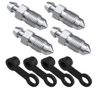 4 Pcs M10x1mm Bleed Screw Nipple Set for Disc Brake Caliper - Includes Dust Cap & Galvanized Metal Screws - Compatible with Motorcycle and Car Brake Pumps, M10 Bleed Nipple