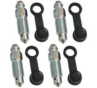 4 Pcs M10x1mm Bolt Bleed Screw with Dust Cap Hydraulic Brake Bleed Nipple Cap Bolt Bleed Screw for Motorcycle Master and Car Cylinder Caliper
