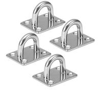 4 Pcs M5 M6 M8 Heavy Duty Pad Eye Plate, 304 Stainless Steel Oblong Eye Plate with U-Shaped Loop Staple Ring Hook Marine Grade Wall Ceiling Hanger for Hammock Swing Straps Boat Hardware Suspension