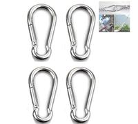 4 PCS M8 Carabiner Clip Heavy Duty, Carabiner Clip Large, Carabiners Hook with 200kg Holds, Stainless Steel Carabiners, Heavy Duty Clips Outdoor, Hooks for Backpacks, Hanging, Camping, Fishing