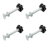 4 PCS M8 T-Track Kit,T-Track Bolts with Knobs and Washers for Woodworking Tool Slots and Fastening Fixtures